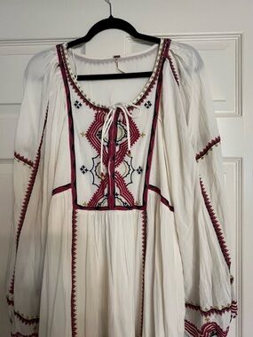 Free People Sweet Escape Midi Boho Embroidered White Dress